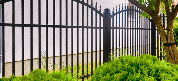 Sloped iron fence