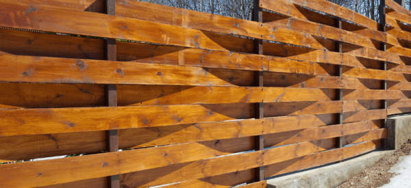 Custom horizonal cedar fence